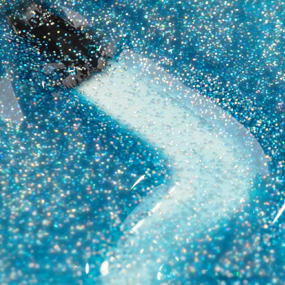 Inocos Like Gel verniz de unhas efeito gel 180 azul glitter holo