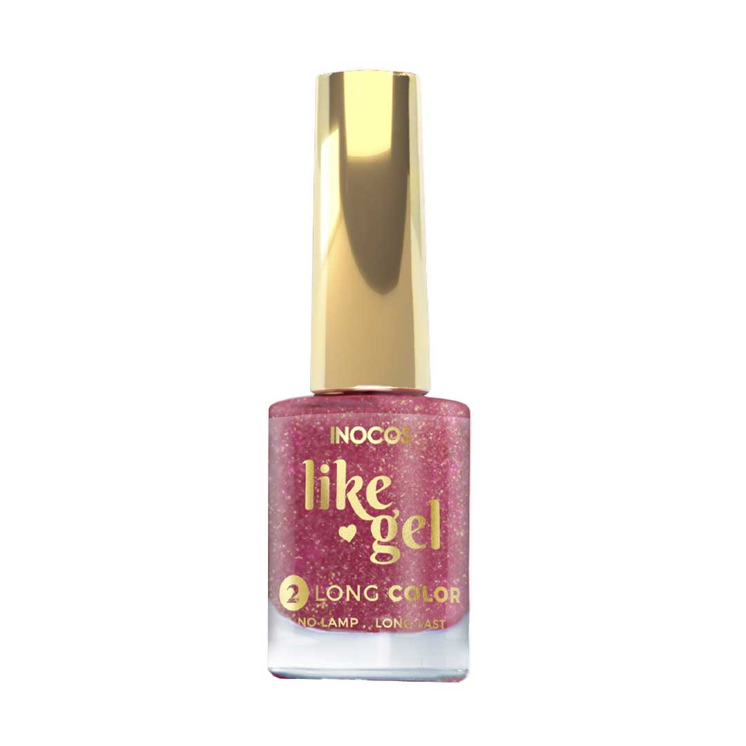 Inocos Like Gel verniz de unhas efeito gel 181 nude intenso glitter