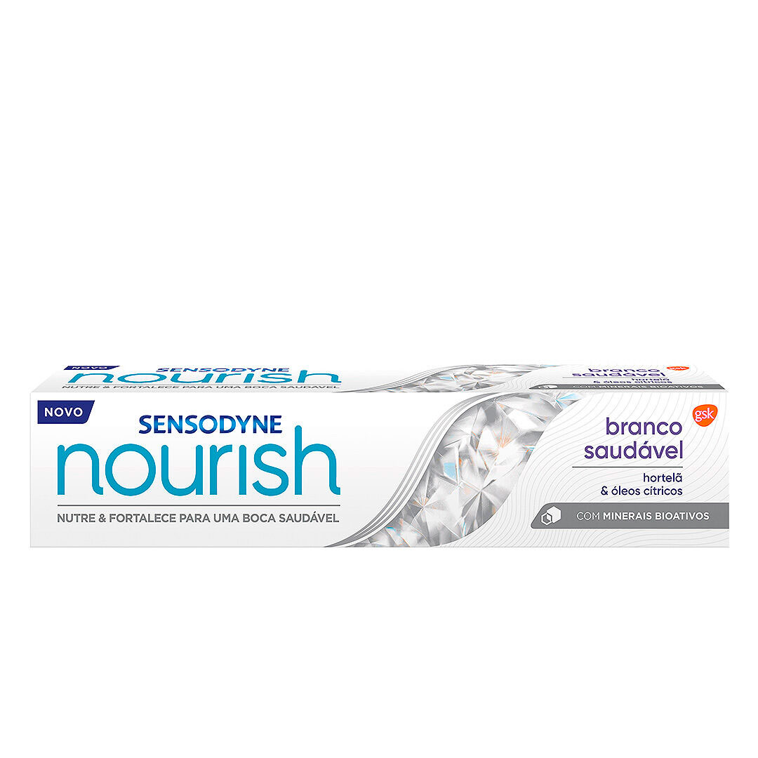 Sensodyne pasta dos dentes nourish branco saudável