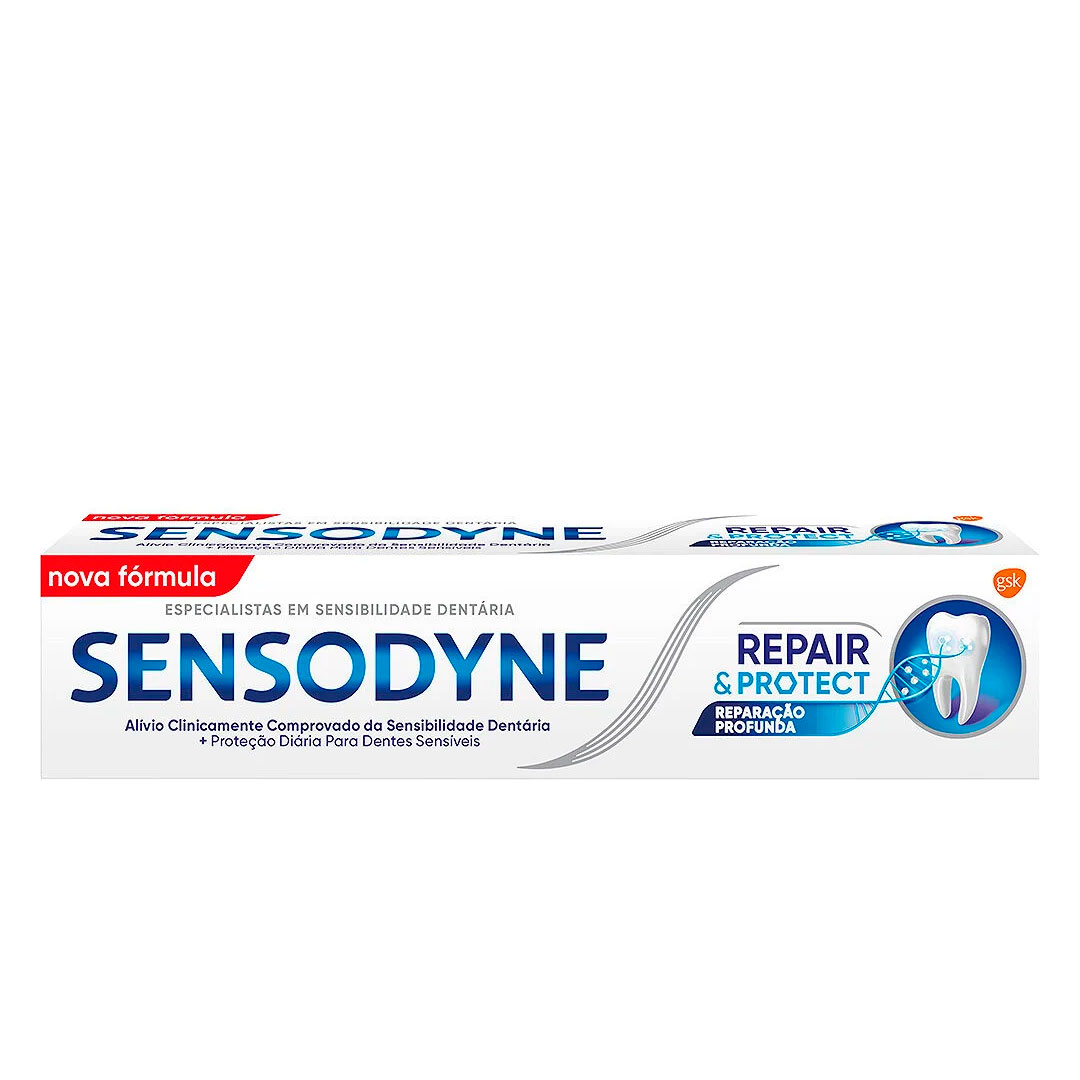 Sensodyne pasta dos dentes repair e protect menta