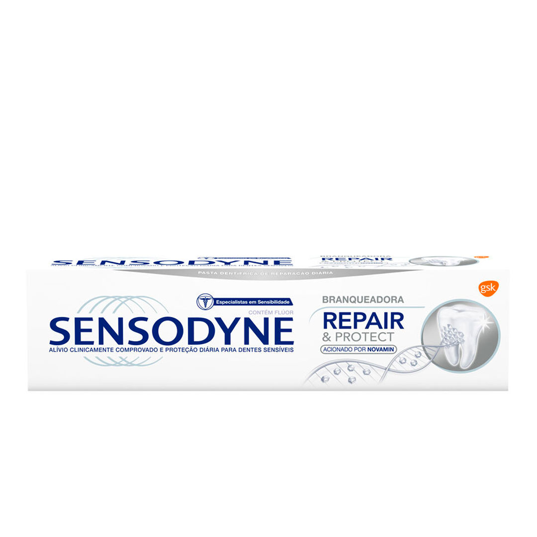 Sensodyne pasta dos dentes white repair e protect menta