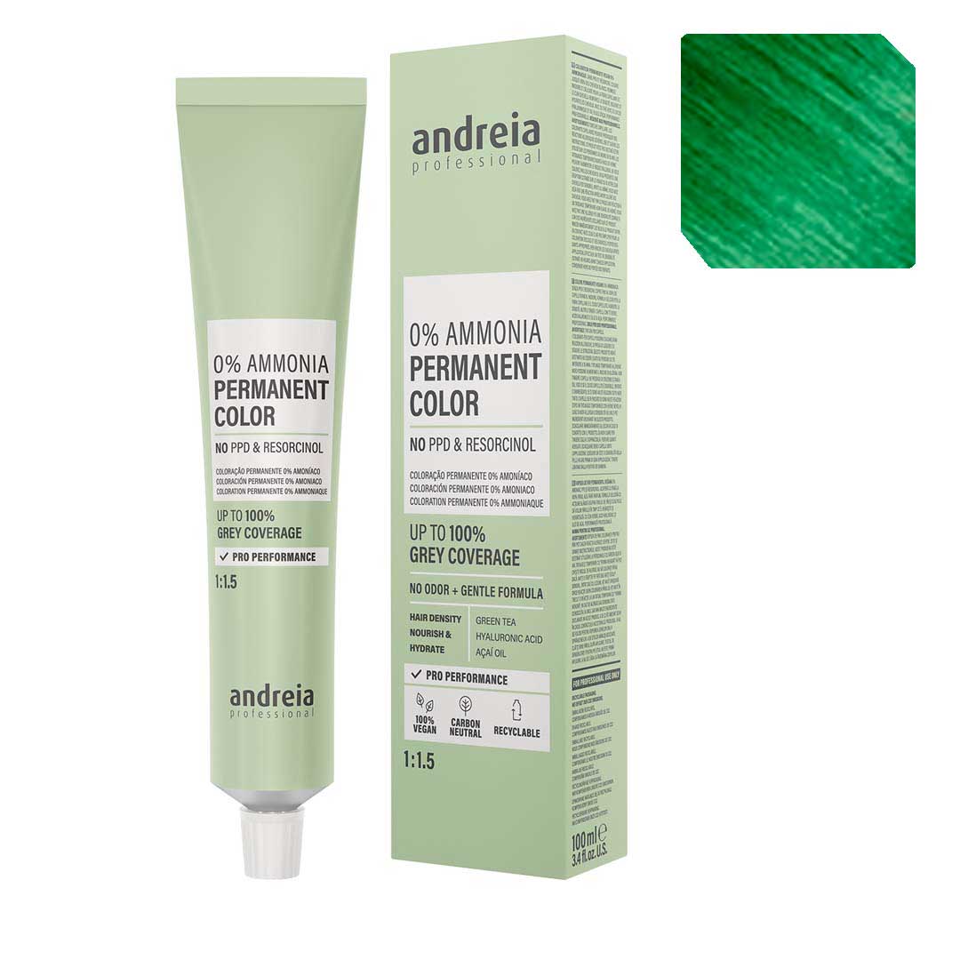 Andreia Vegan 0% Ammonia coloración permanente Mixtone Green