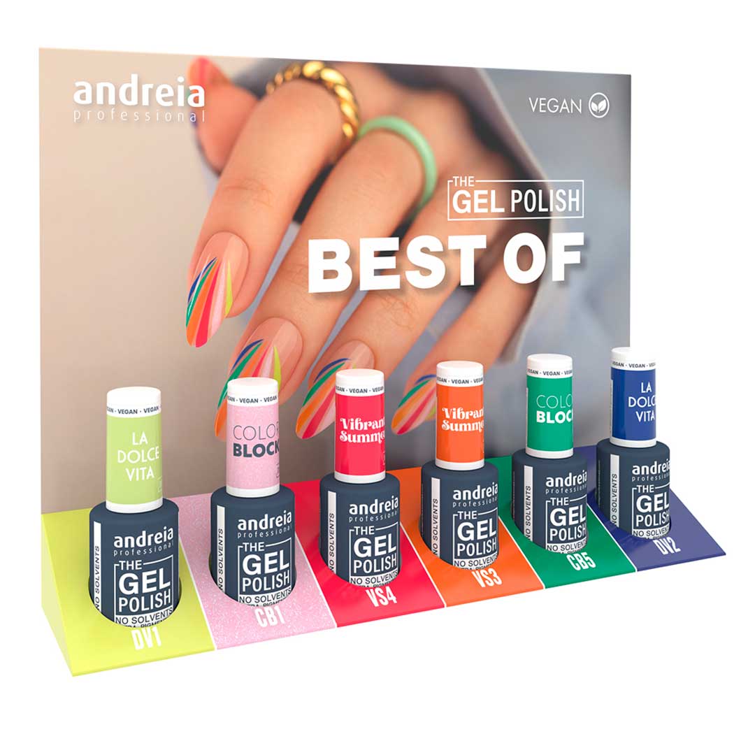 Andreia esmalte de uñas de gel collección Best Of Collection con expositor