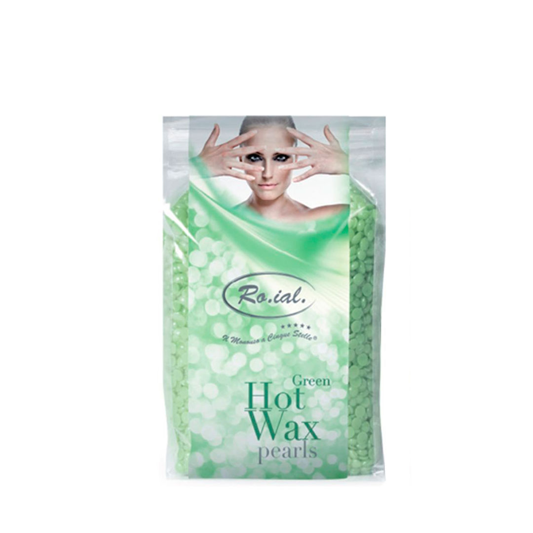 Ro.ial bolsa de cera de perlas granuladas verde