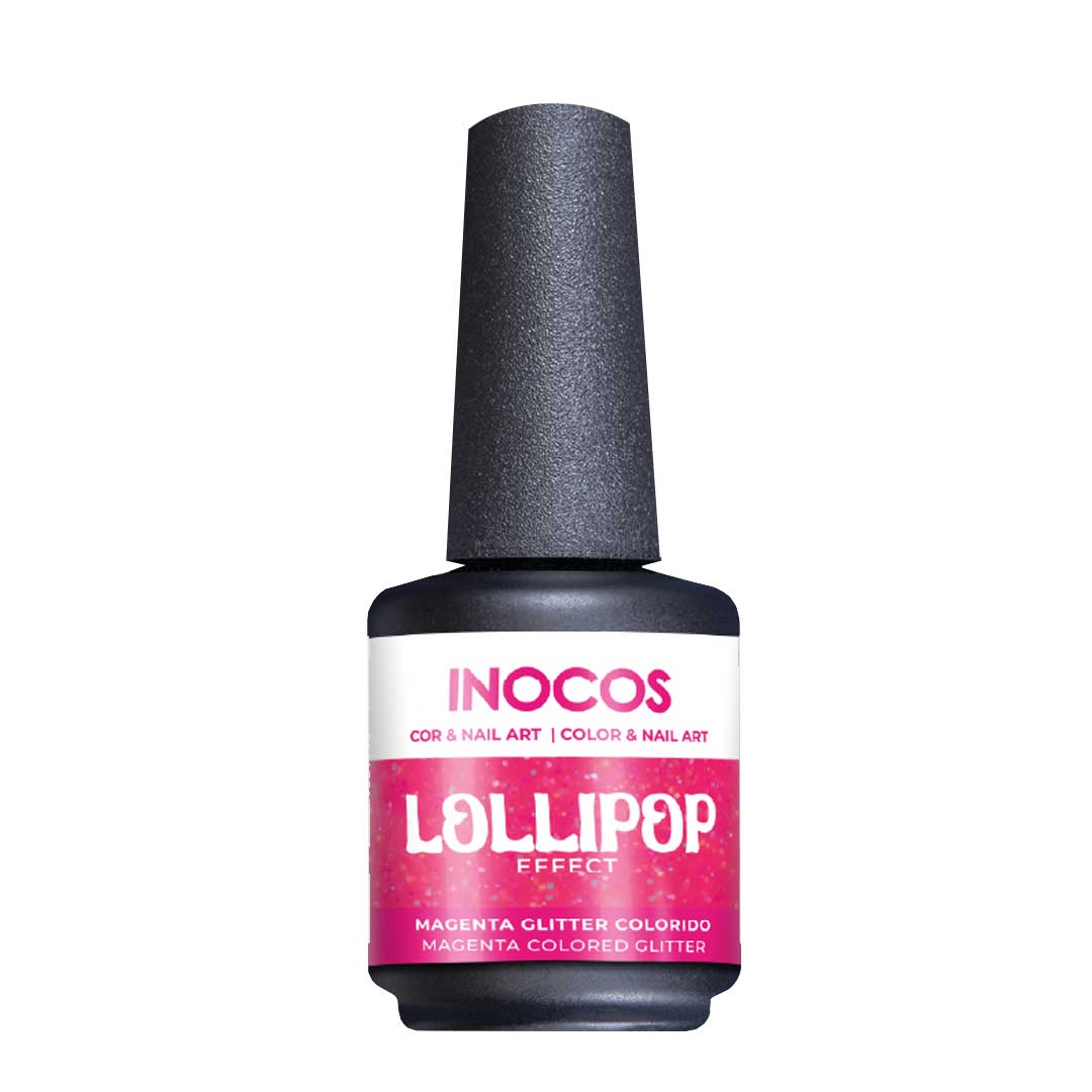 Inocos efeito lollipop LP4 magenta glitter colorido