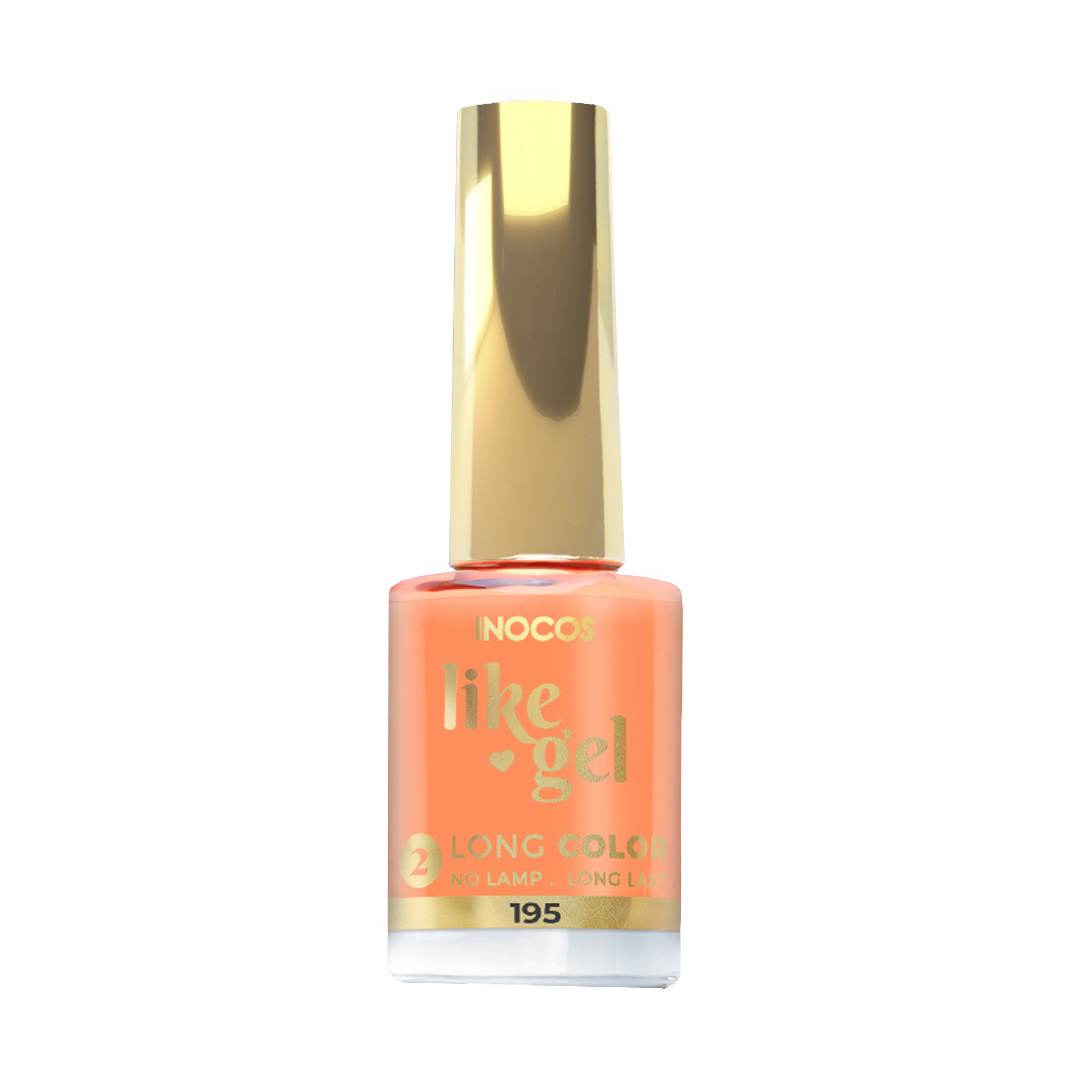 Inocos Like Gel verniz de unhas efeito gel 195 laranja alperce