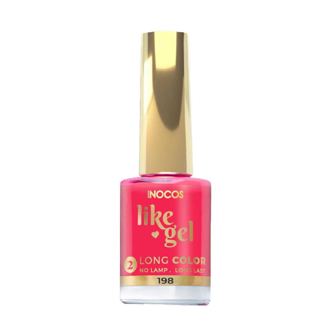 Inocos Like Gel verniz de unhas efeito gel 198 rosa groselha
