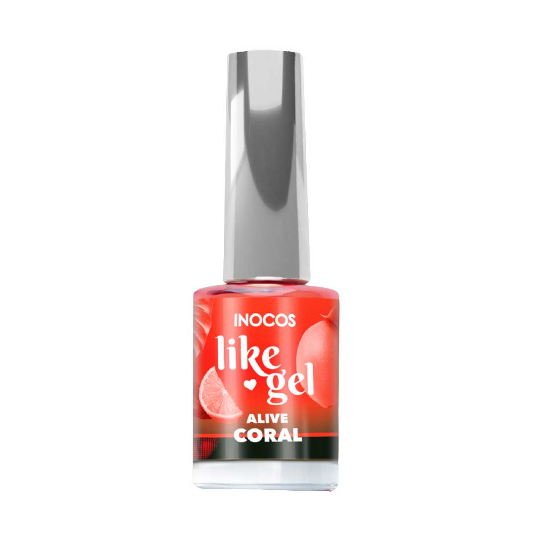 Inocos Like Gel verniz de unhas efeito gel alive coral