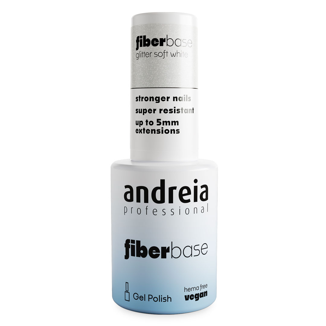 Andreia verniz fiber base glitter soft white