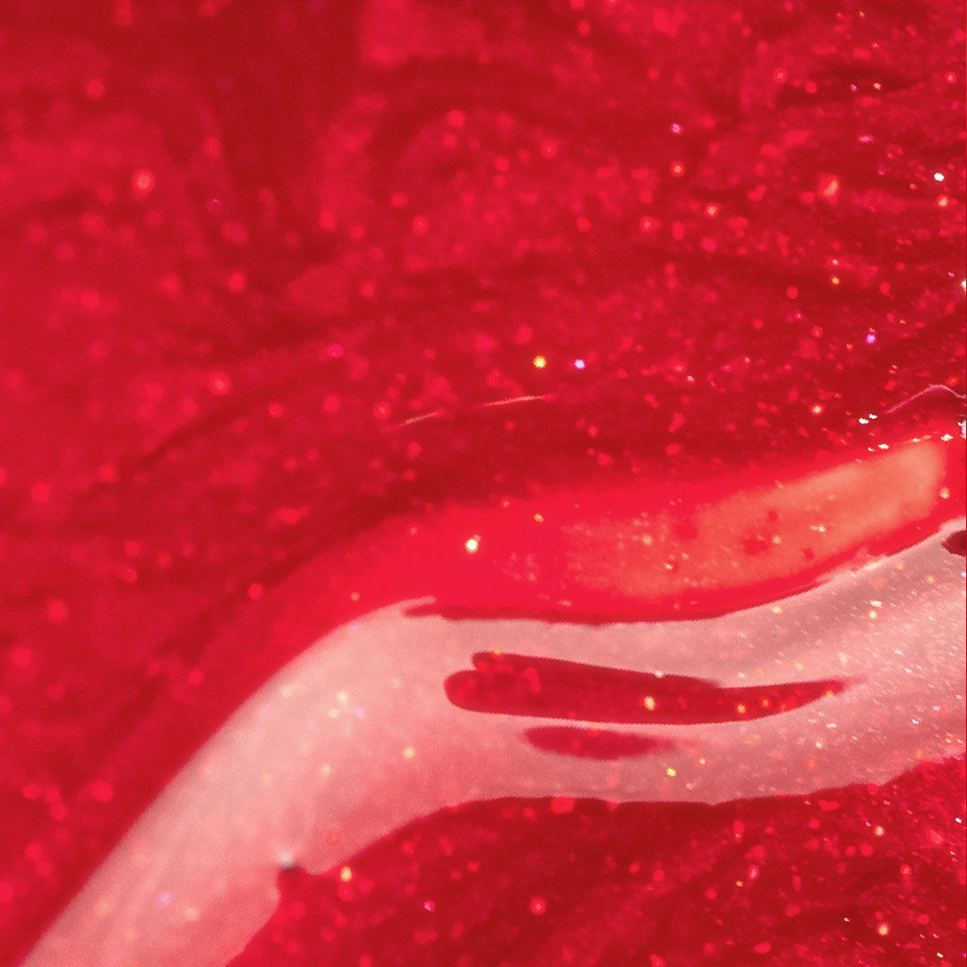 Inocos Like Gel esmalte de uñas efecto gel dama de copas rojo brillos metalizado 208