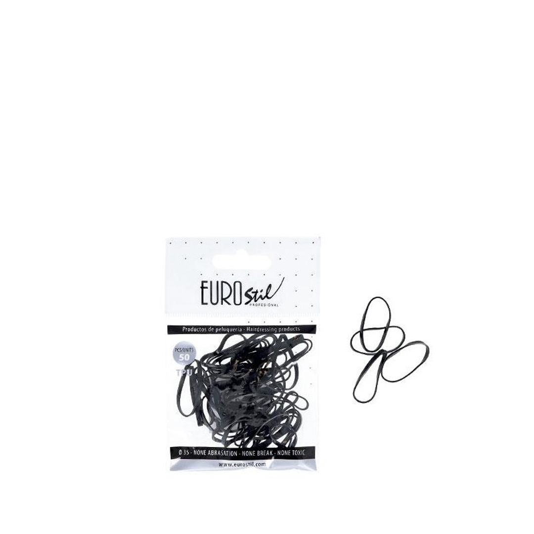 Eurostil elásticos de cabelo em borracha pretas