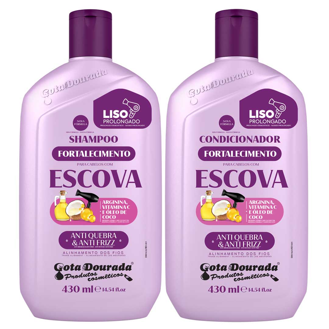 Gota Dourada Cabelo com Escova kit 1
