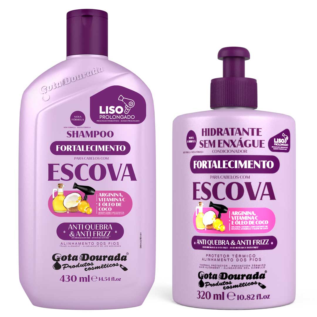 Gota Dourada Cabelo com Escova kit 5