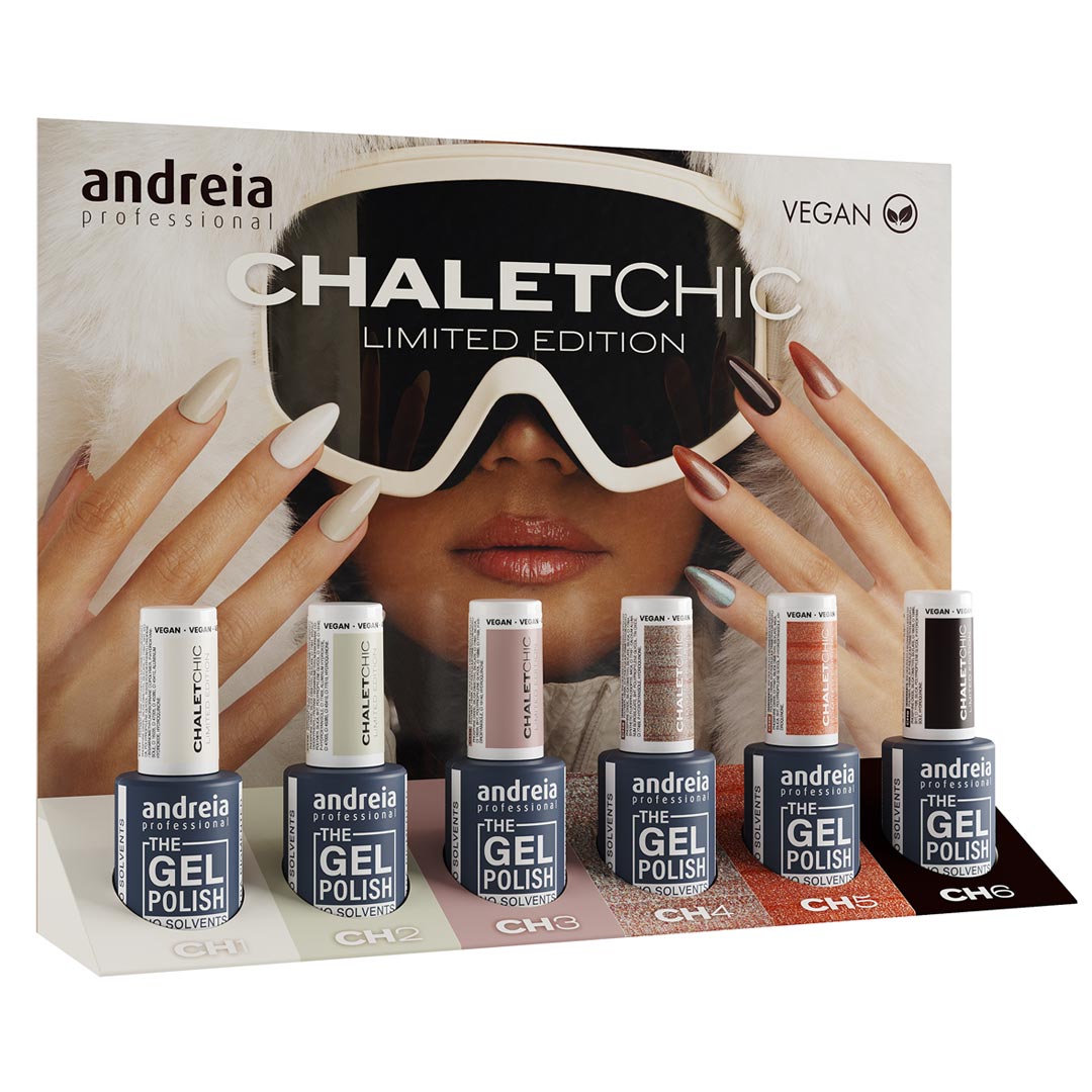 Andreia vernis à ongles gel colection Chalet Chic avec exposant