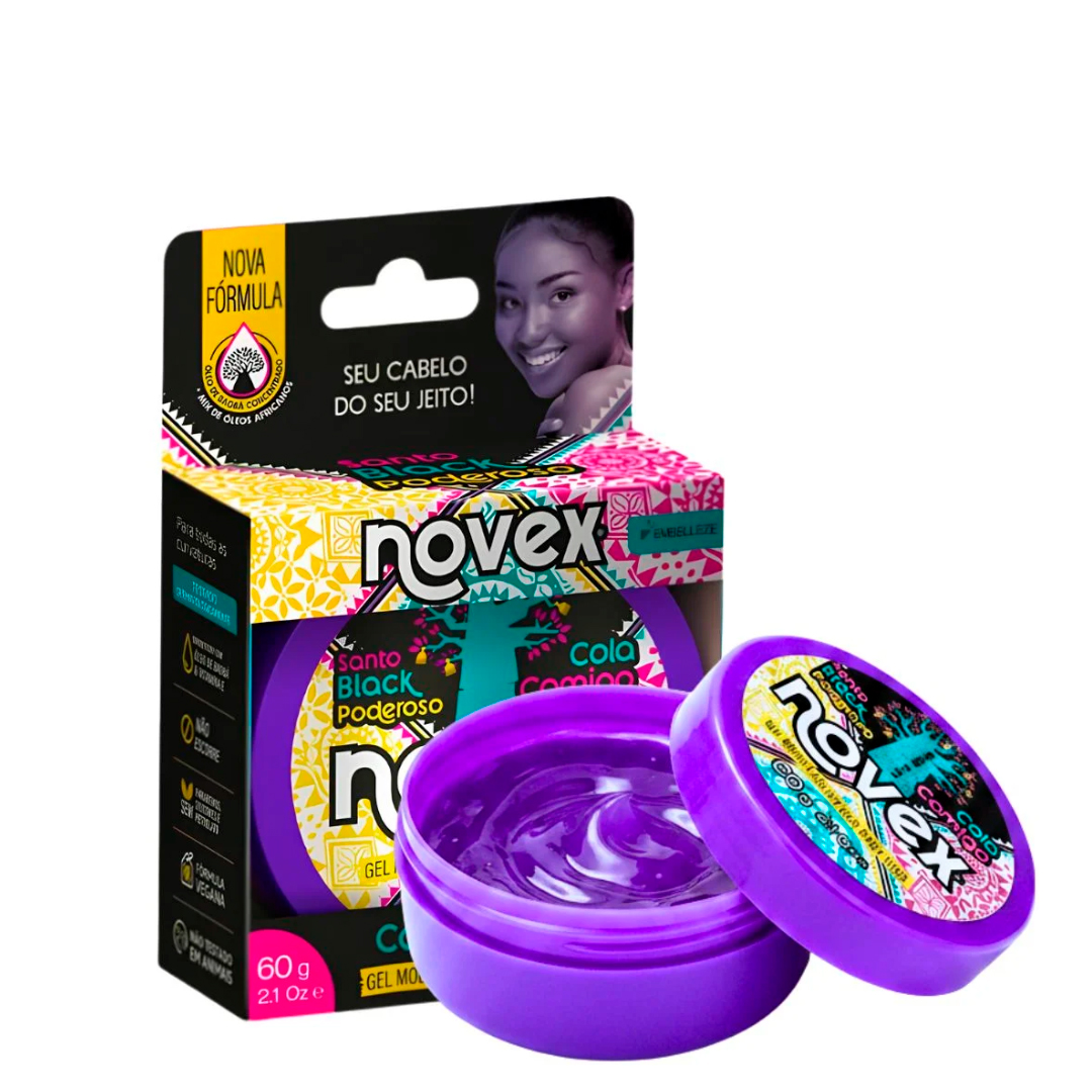 Novex Santo Black Poderoso gel cola comigo