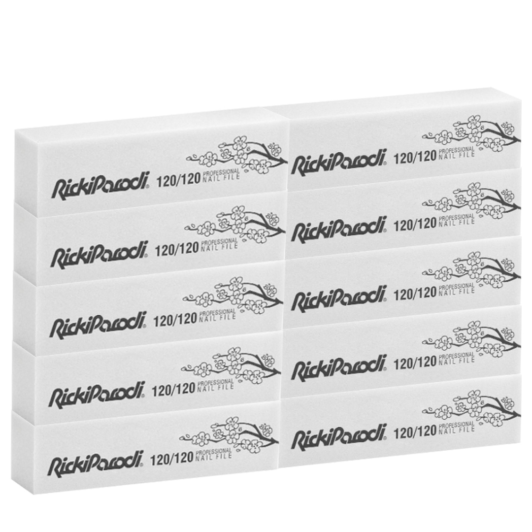 Rickiparodi white cube nail file 120/120 pack 10