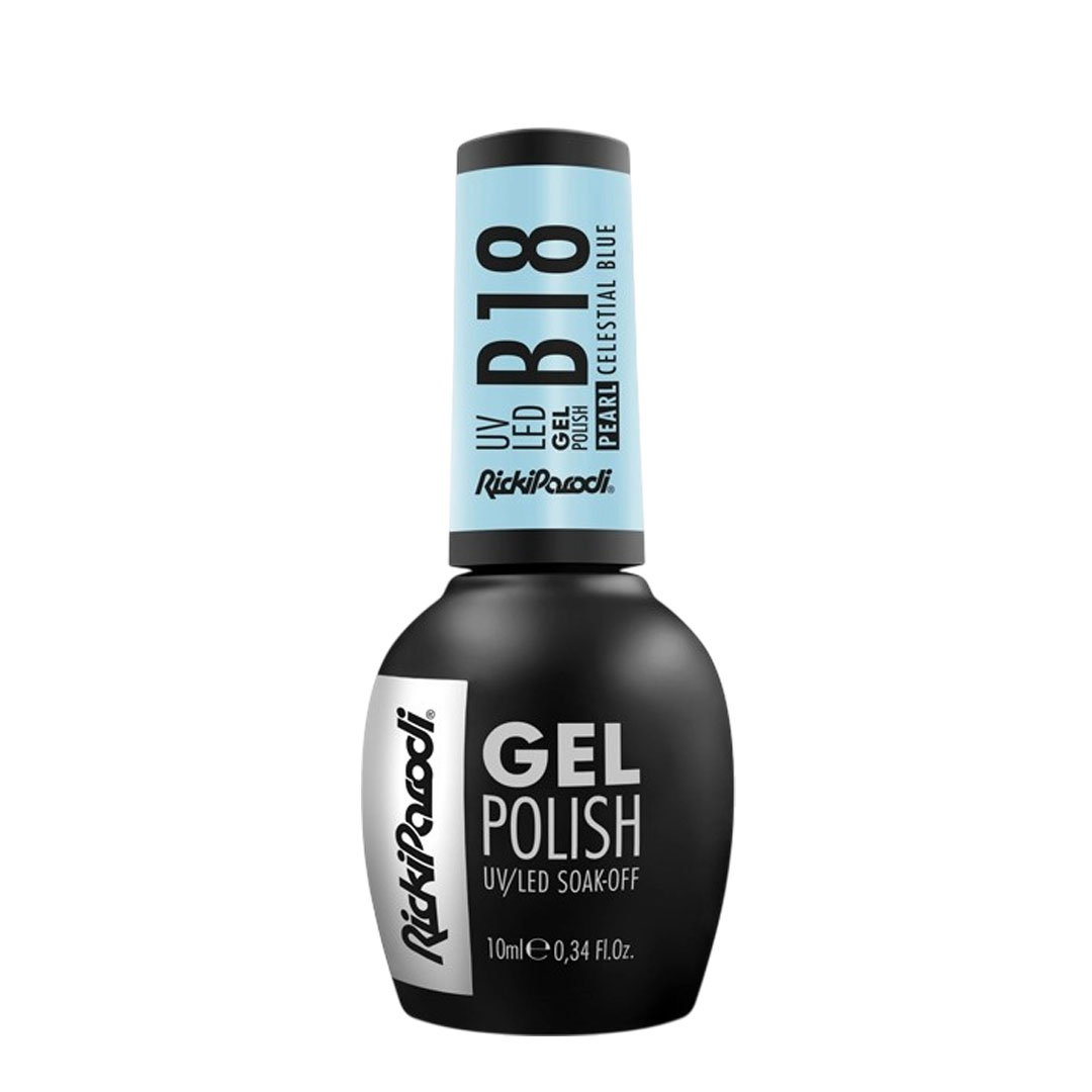 Rickiparodi verniz de unhas de gel B18 Pearl Celestial Blue