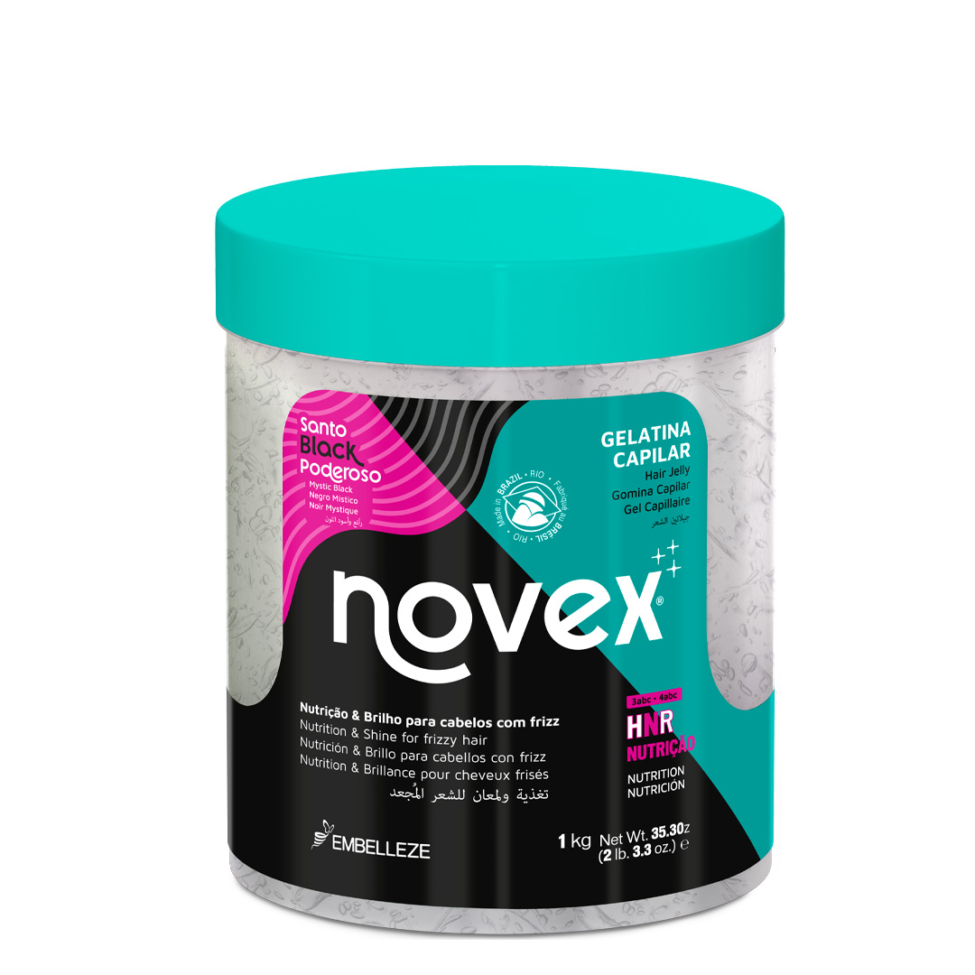 Novex Santo Black Poderoso gelatina capilar nutrição e brilho