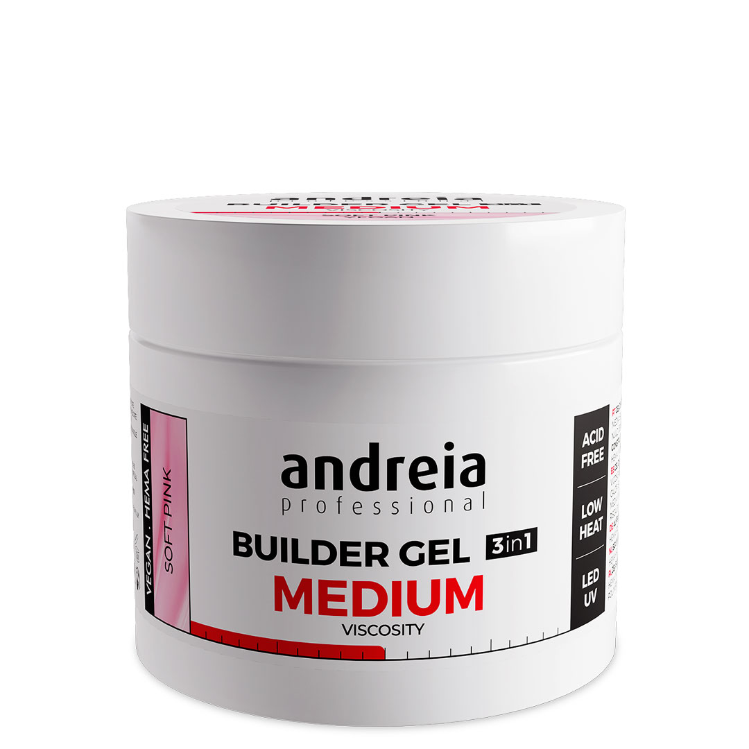 Andreia medium viscosity nail building gel soft pink