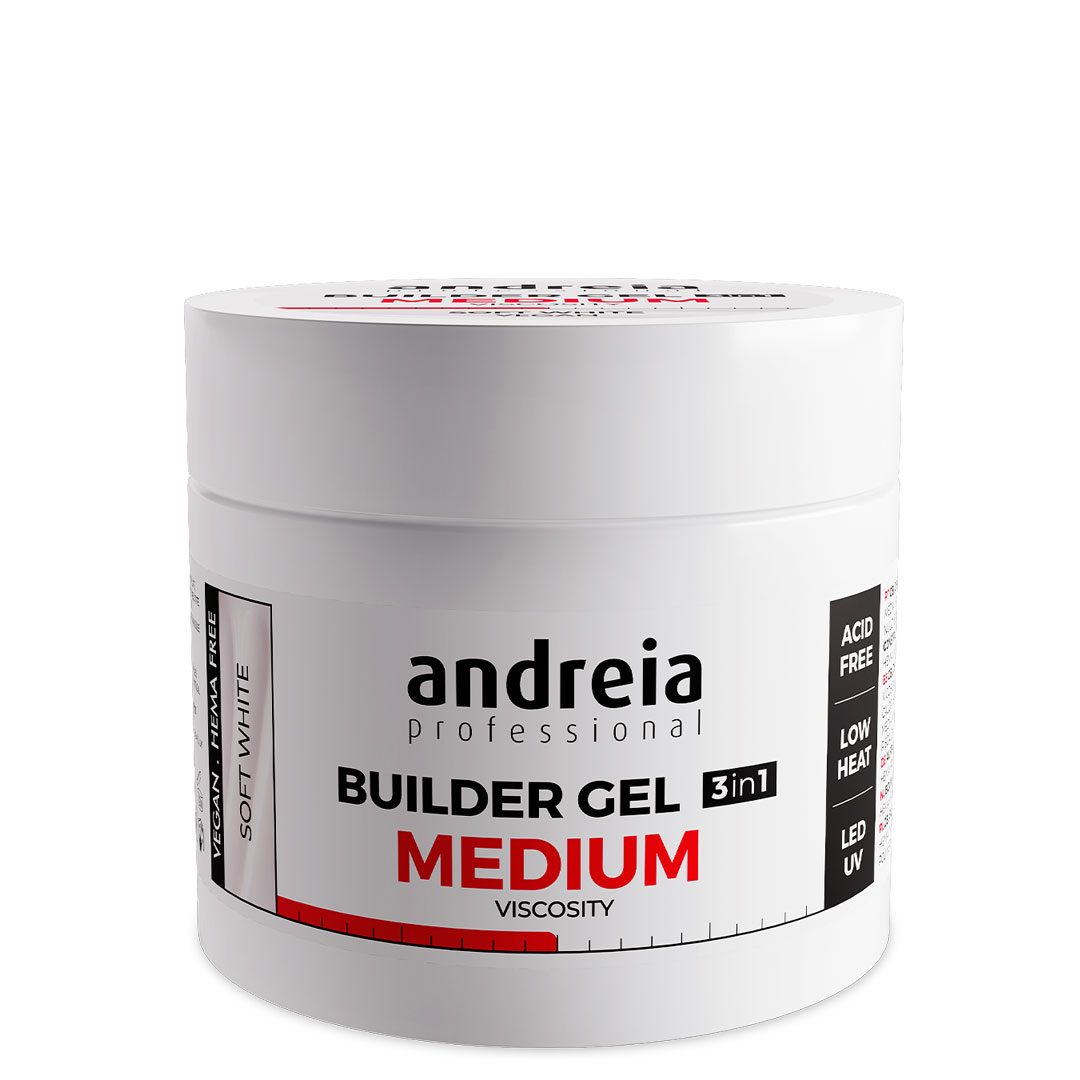 Andreia medium viscosity nail building gel soft white