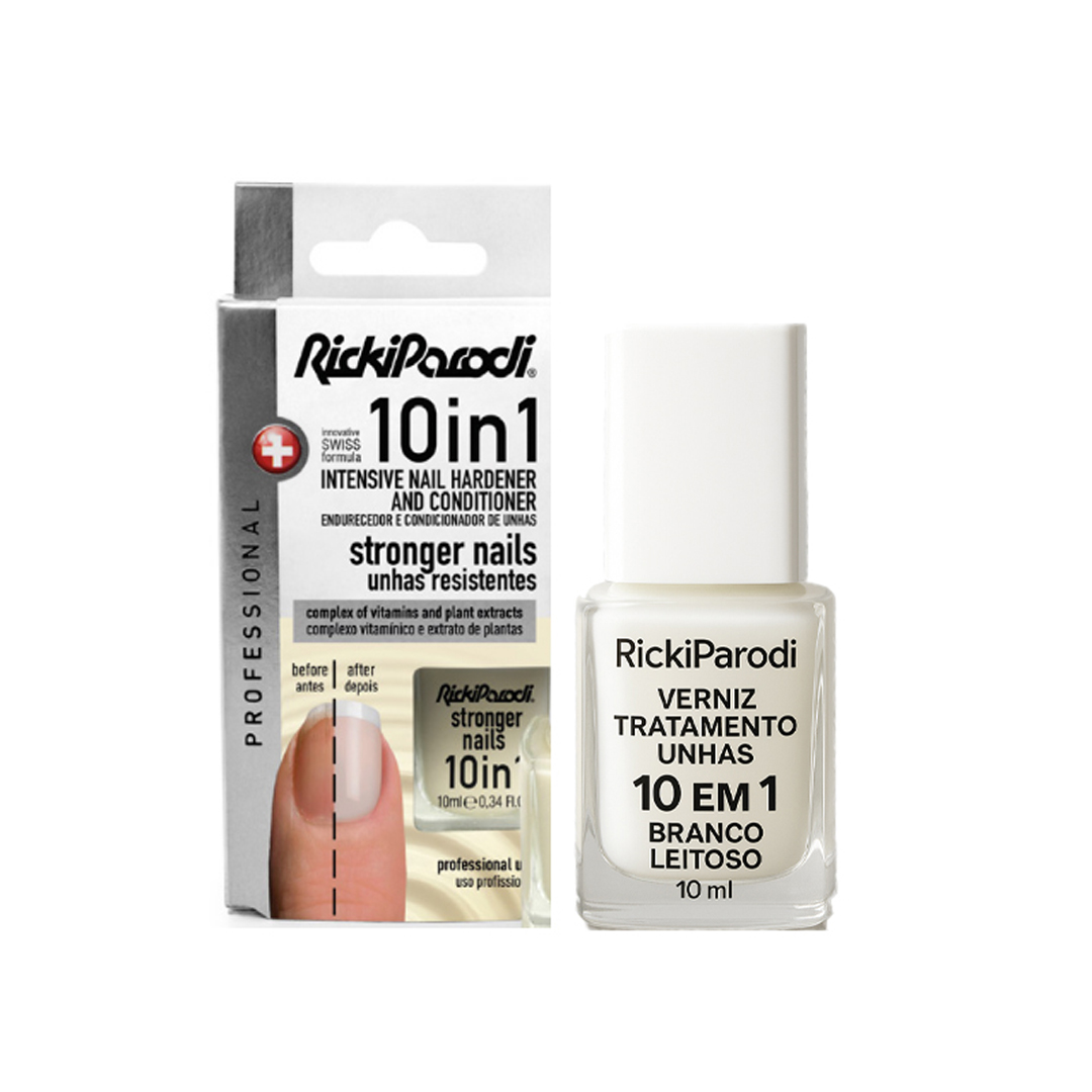 Rickiparodi verniz tratamento para unhas 10in1 branco leitoso