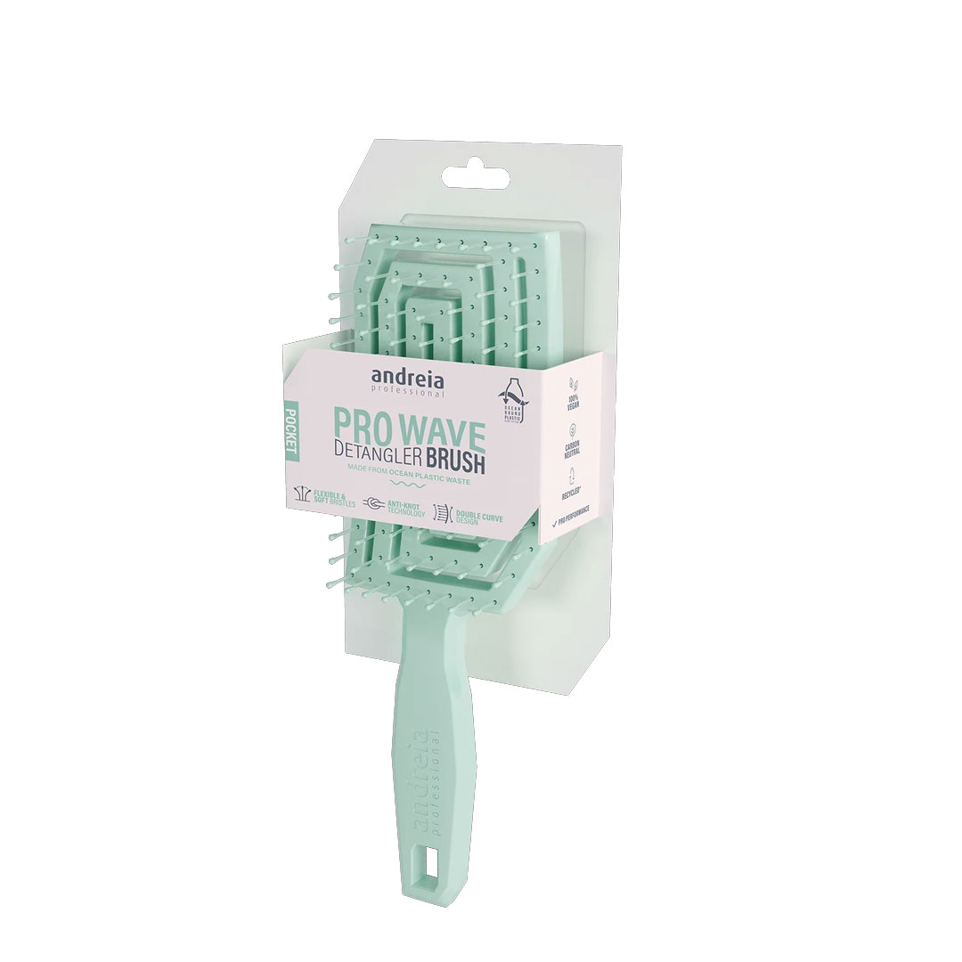 Andreia cepillo Pro Wave detangler brush pocket green
