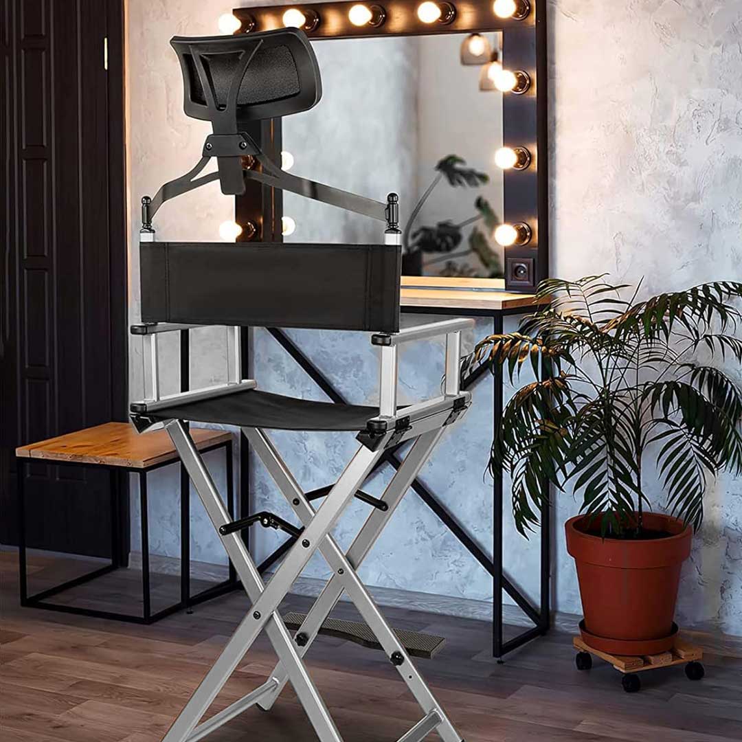 Lookimport chaise de maquillage avec appui-tête - argent