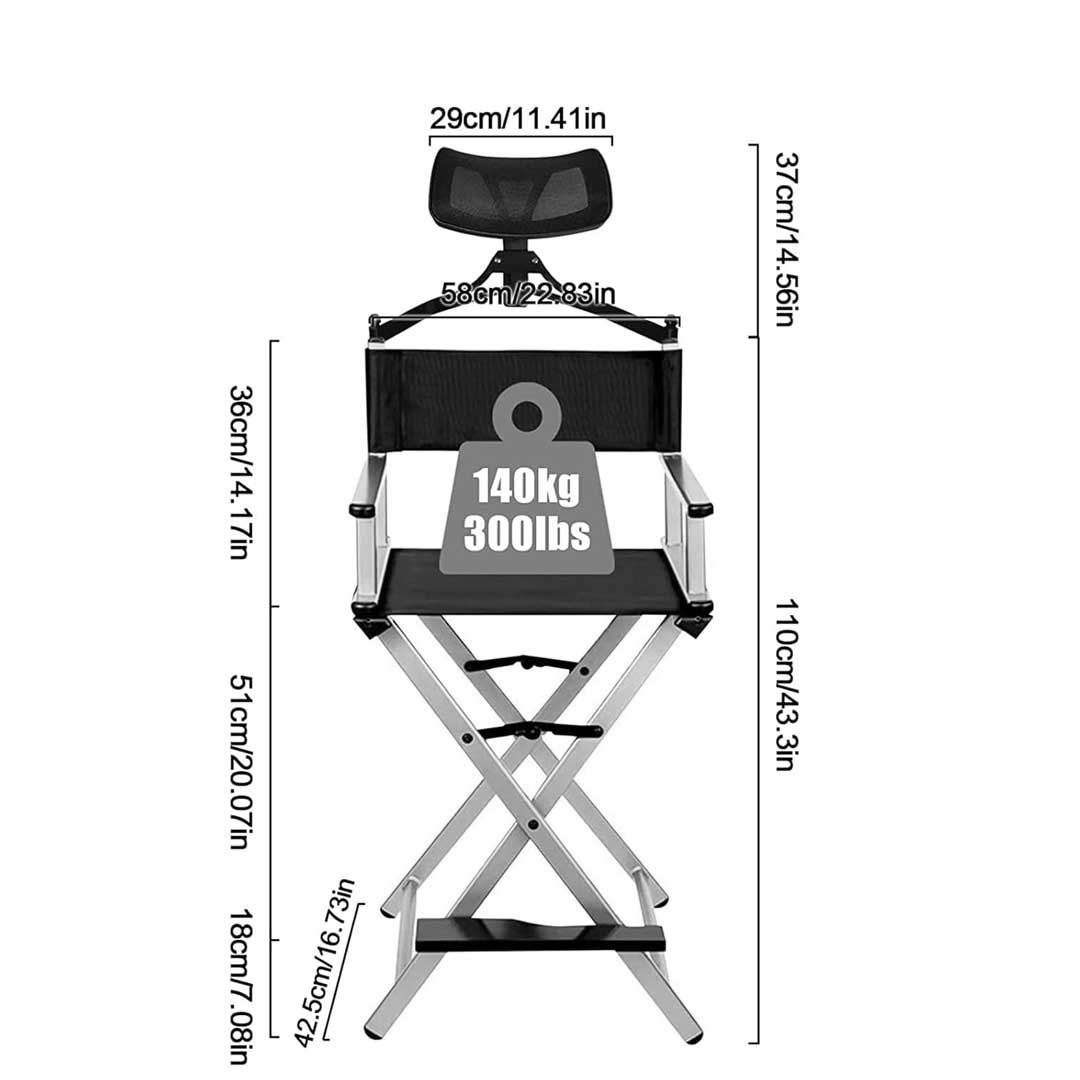 Lookimport chaise de maquillage avec appui-tête - argent