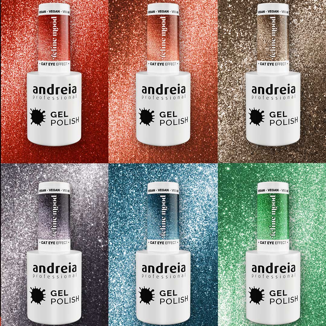 Andreia verniz gel Feline Mood FE3 - Glitter Magnético Taupe