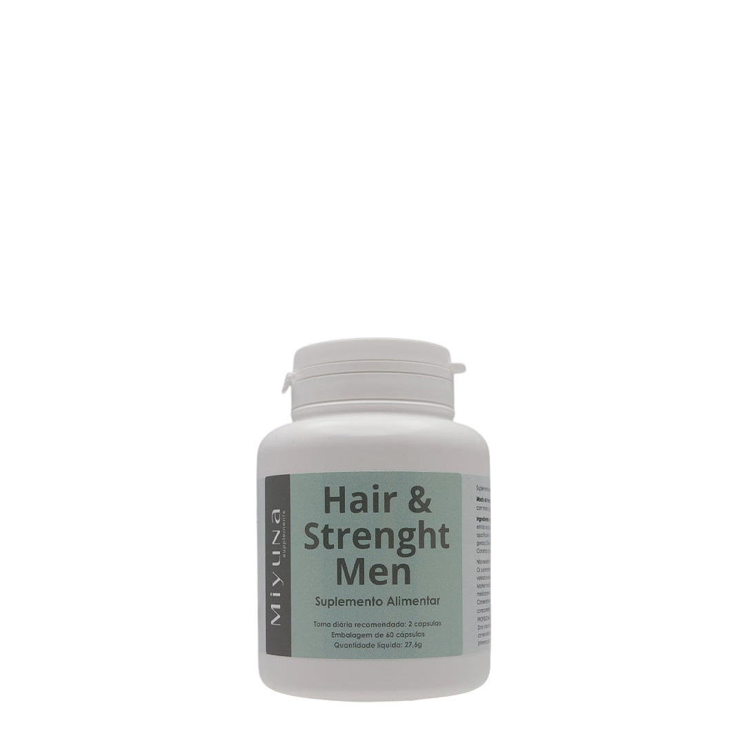 Miyuna suplemento hair & strength men cx 60 cápsulas
