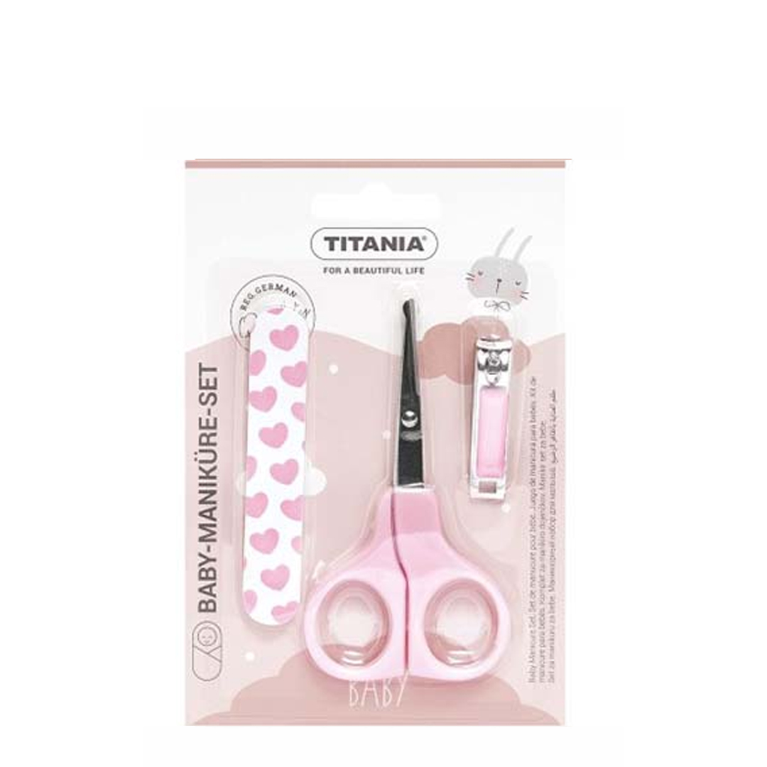 Titania kit manicure para bebés rosa ref1296B