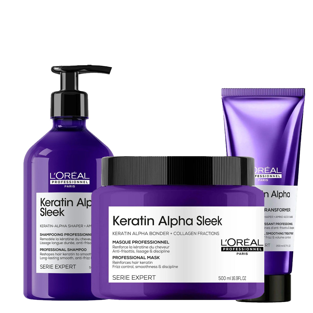Loreal SE Keratin Alpha Sleek kit 4