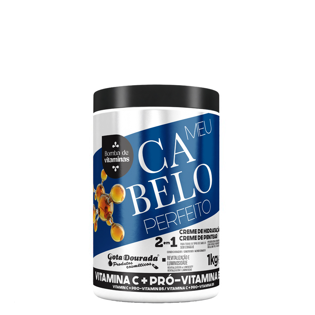 Gota Dourada Meu Cabelo Perfeito creme+máscara 2 em 1vitamina c