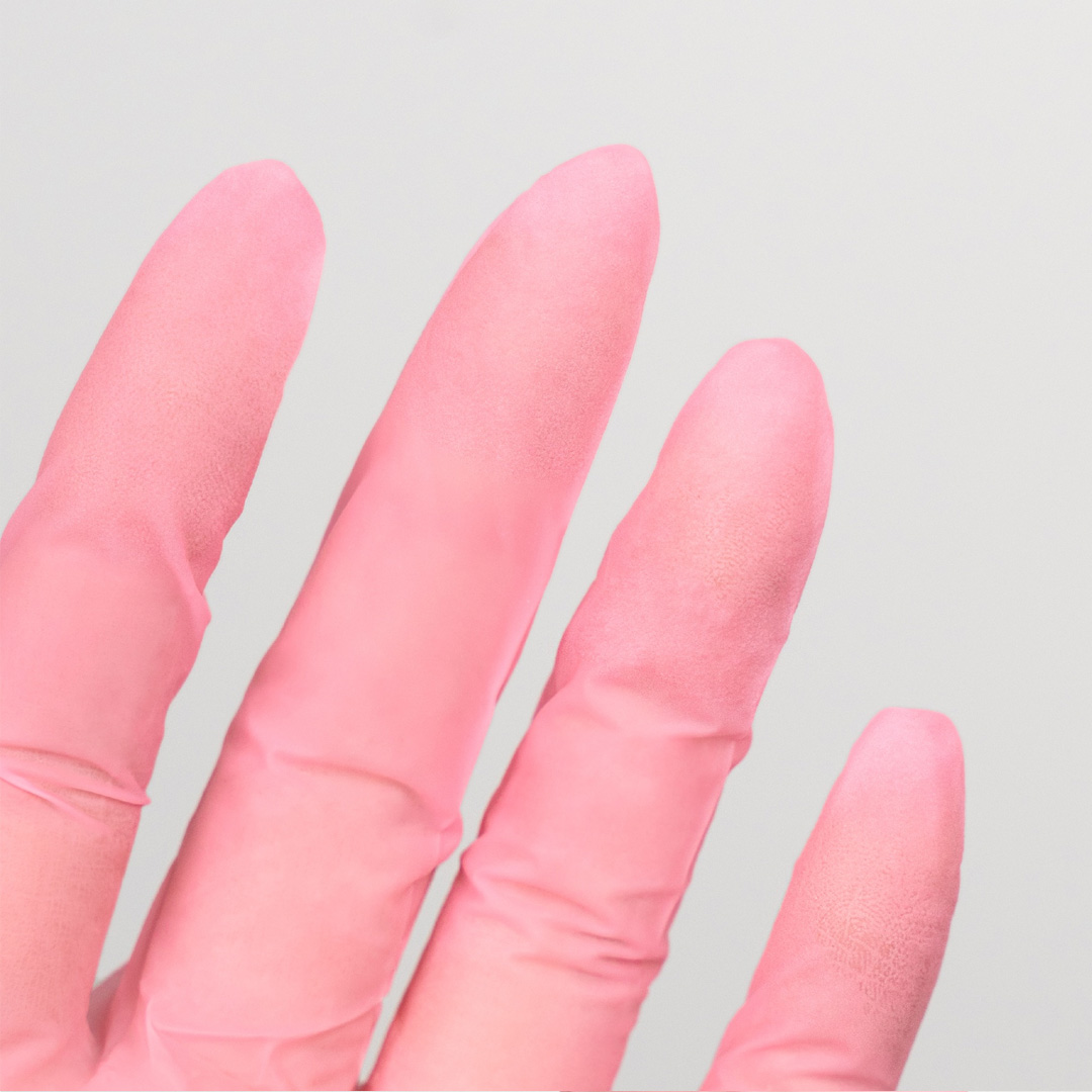 Inocos luvas de nitrilo descartáveis rosa sem pó caixa 100uni L