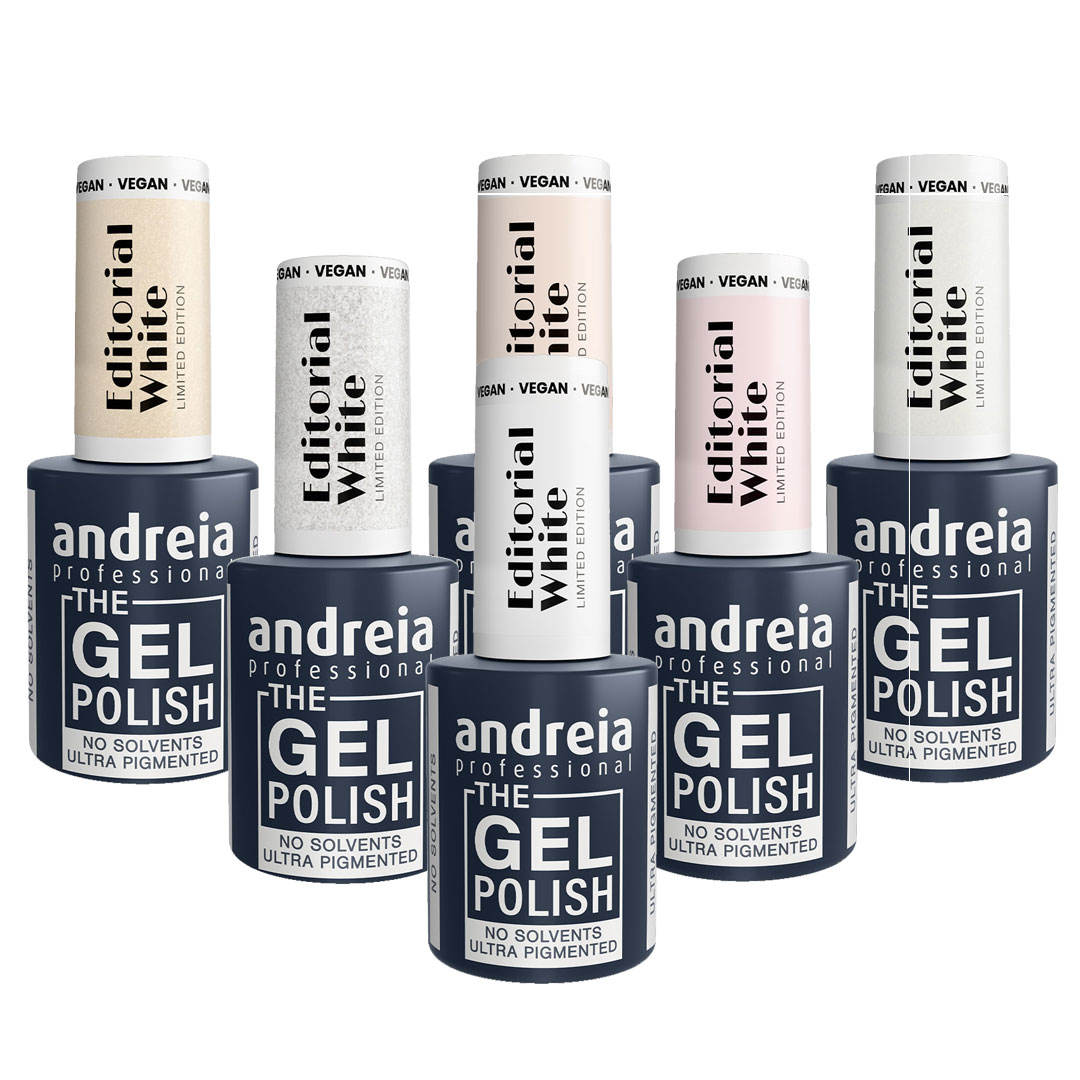 Andreia verniz gel coleção Editorial White