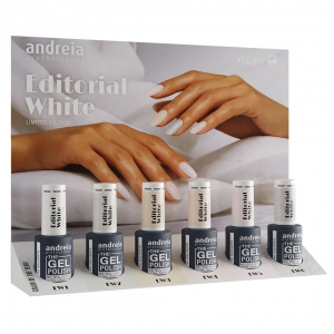Andreia verniz gel coleção Editorial White com expositor