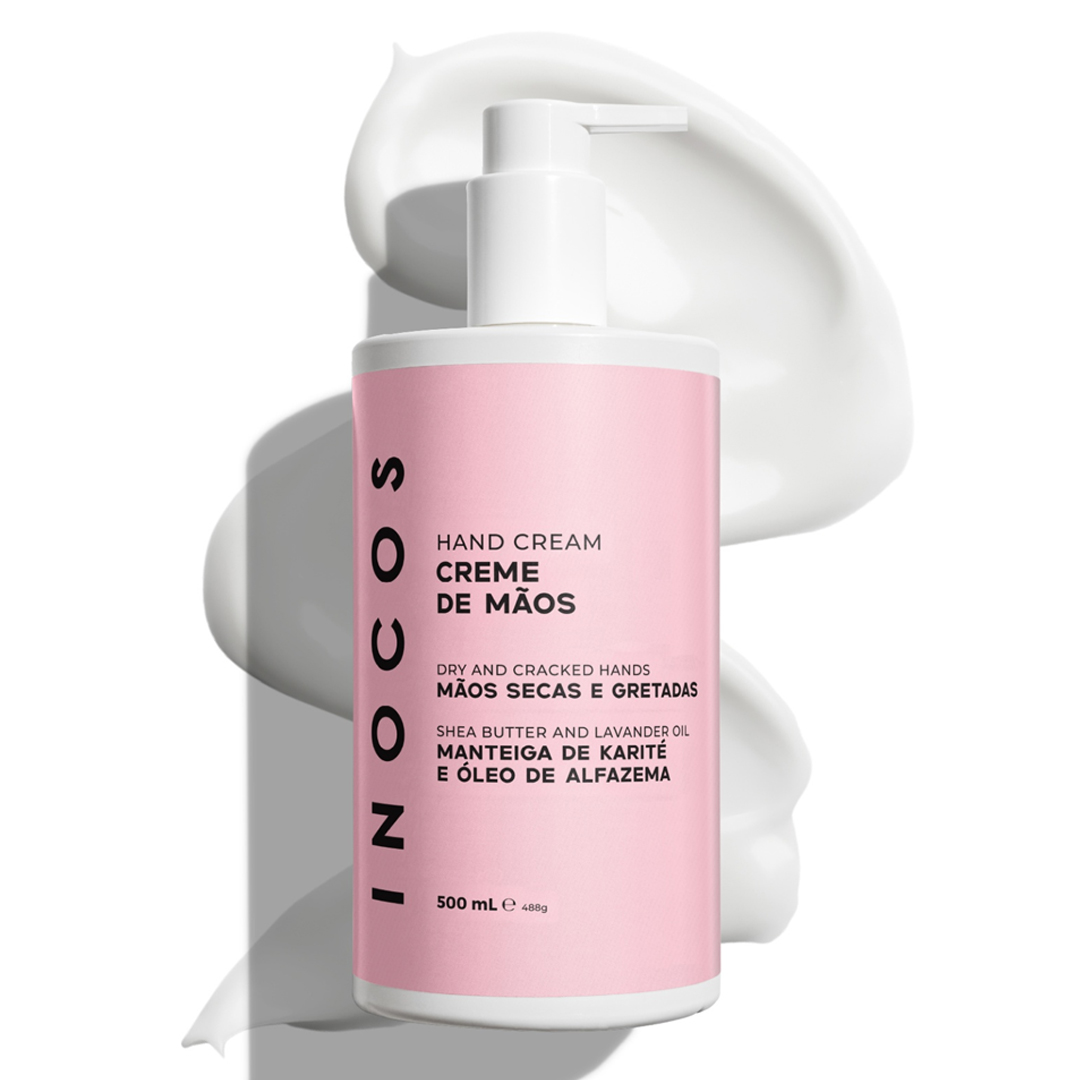 Crema de manos Inocos con manteca de karité y aceite de lavanda.