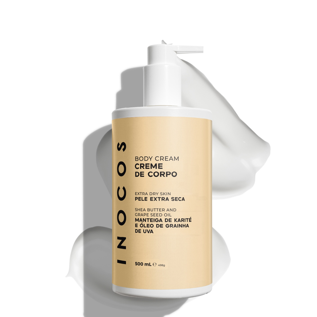 Inocos creme de corpo manteiga de karité e óleo de grainha de uva