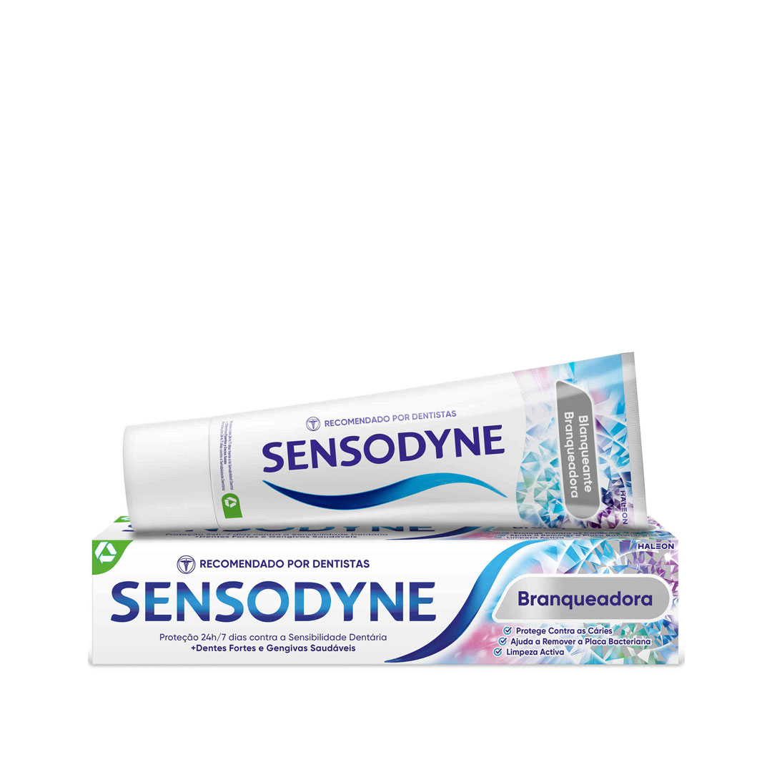 Sensodyne pasta dos dentes sensibilidade e branqueadora