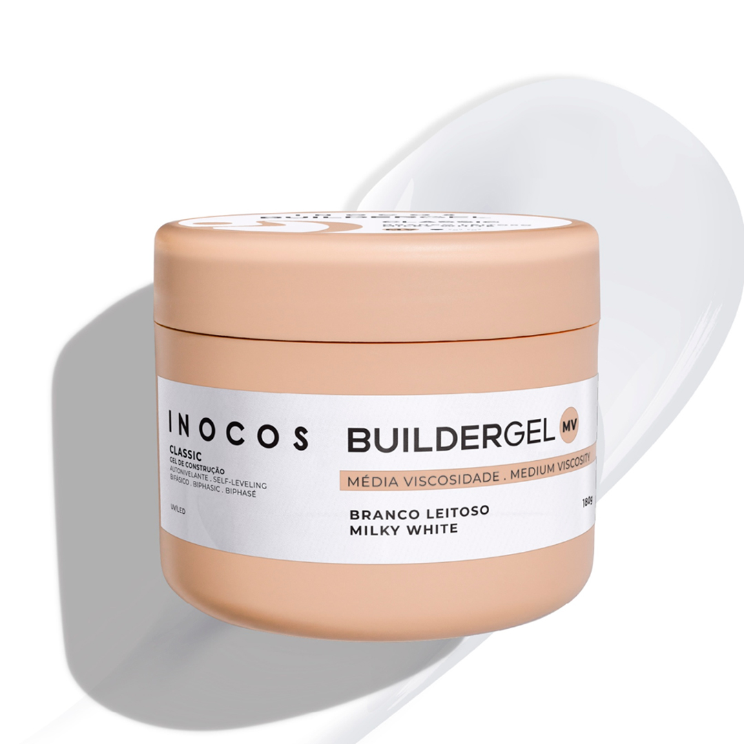Inocos nail building gel medium viscosity milky white