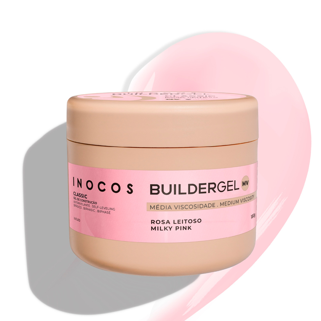 Inocos gel construção de unhas de gel média viscosidade rosa leitoso