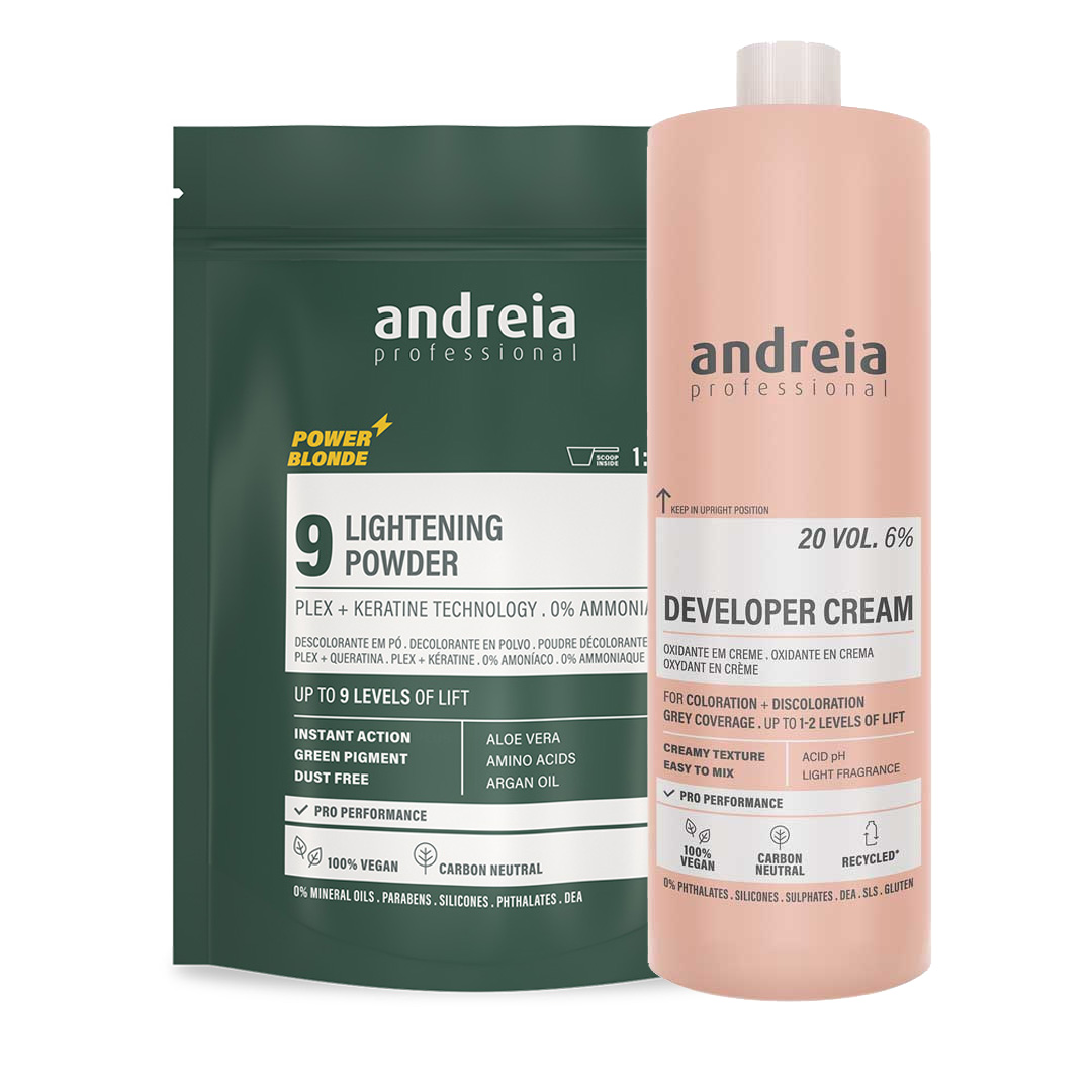 Andreia Vegan Power Blonde Lightening 9 polvo decolorante green oferta oxidante
