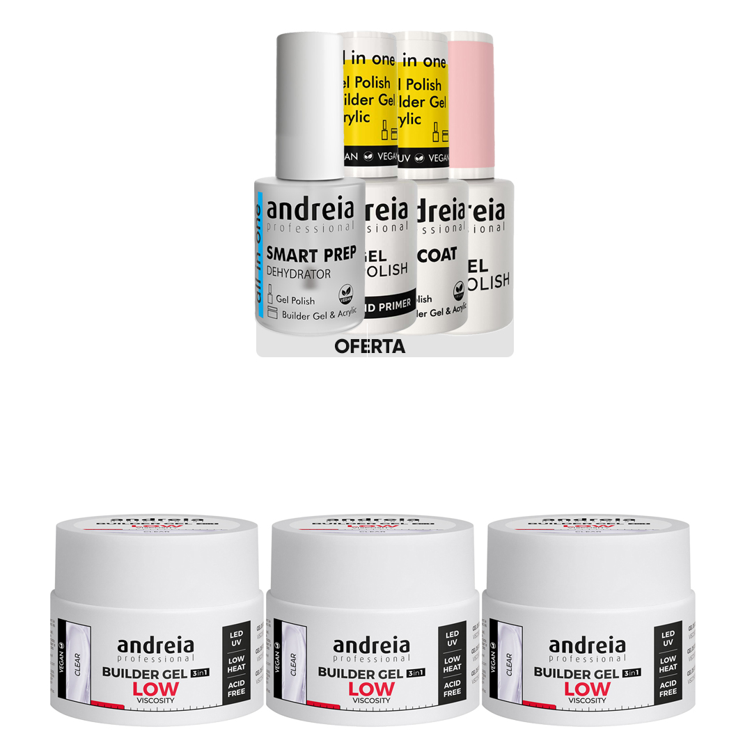 Andreia Gel de construction pour ongles à faible viscosité transparent pack