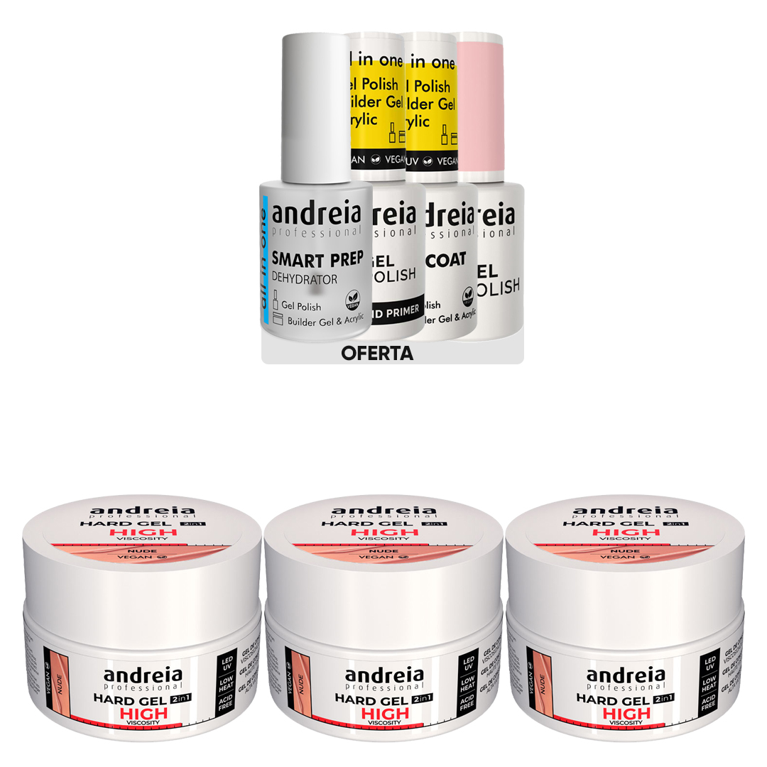 Andreia Hard Gel de construcción de uñas alta viscosidad nude pack