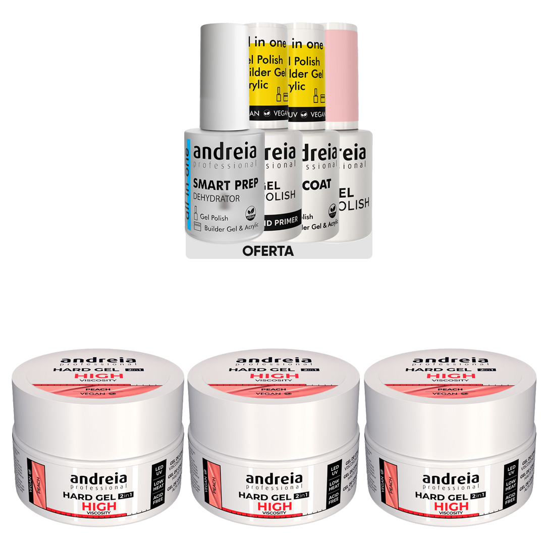Andreia Hard Gel de construcción de uñas alta viscosidad peach pack