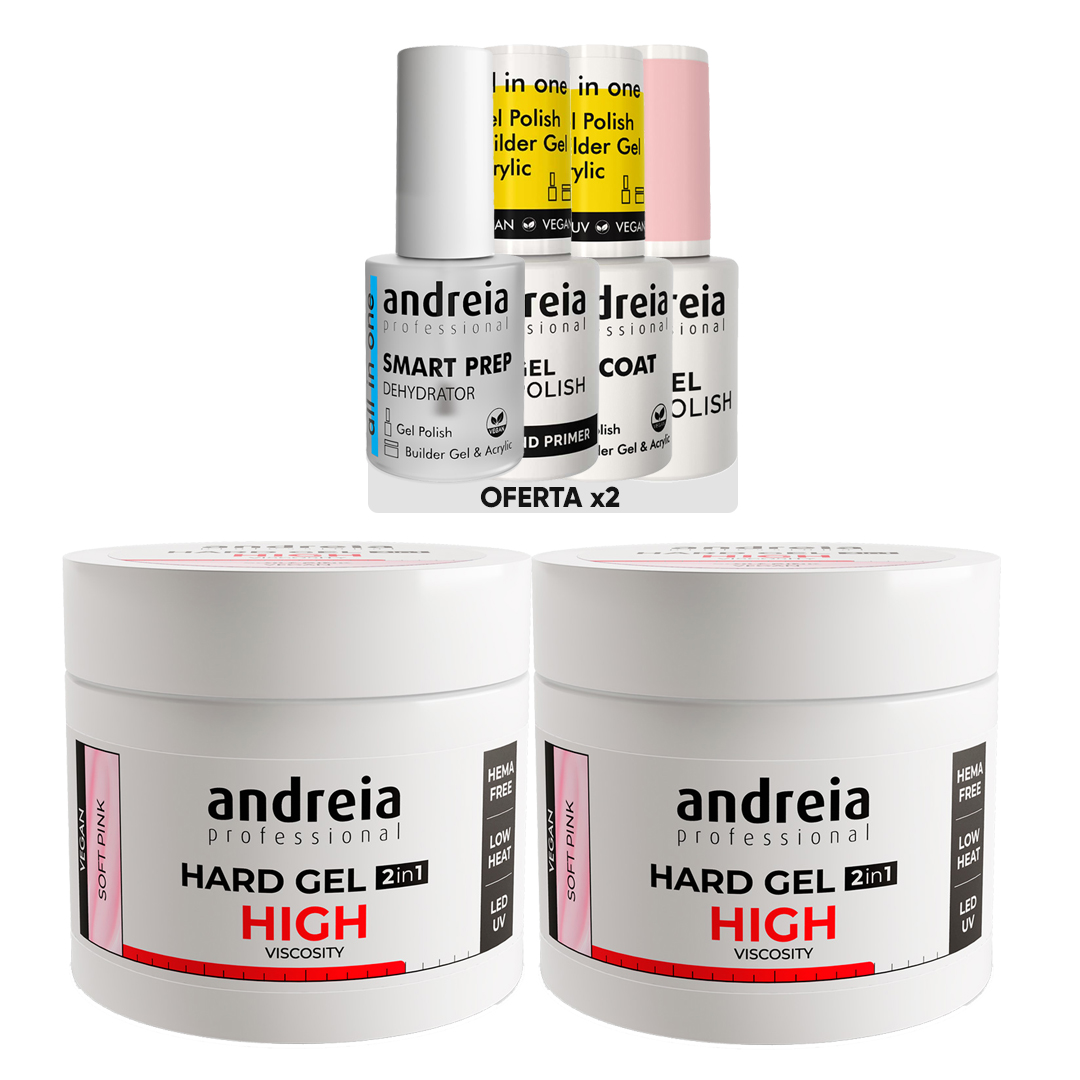 Andreia Hard high viscosity nail building gel soft pink pack